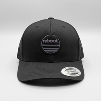 Circle Patch Snapback Hat – Black